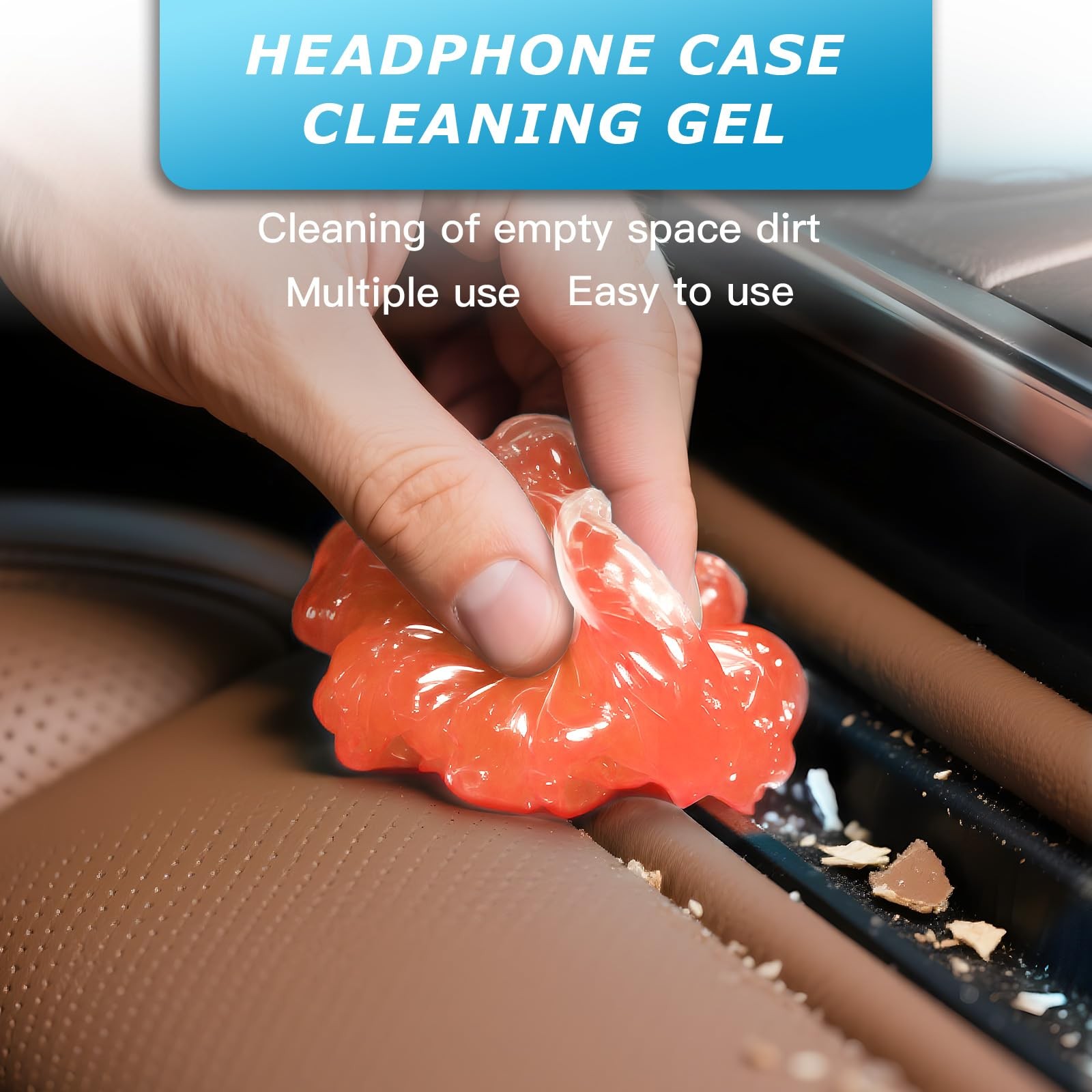 Car Cleaning Gel,Reusable Putty for Interior 0.8 OZ, Orange