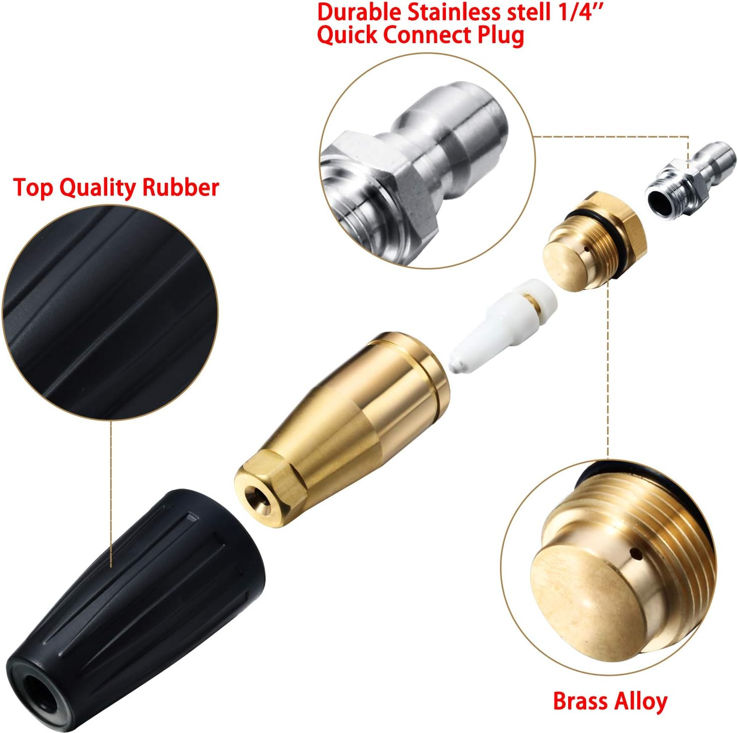 4000 Psi Pressure Washer Rotating Turbo Nozzle 4.0 Gpm Quick Connector Turbo Noz