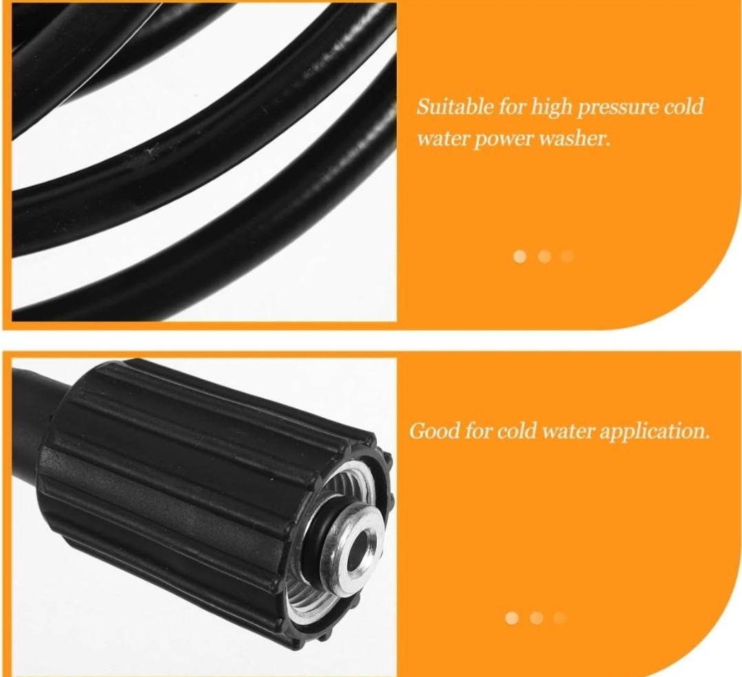 Pressure Washer Hose, 26 FT 2320 PSI Power Washer Hose, Cold Water Black…