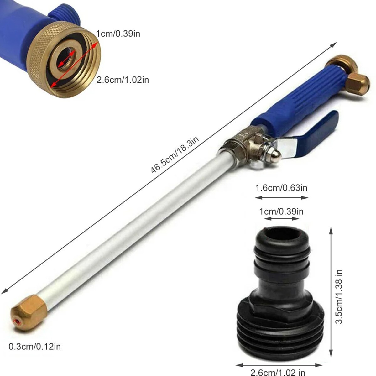 High Pressure Power Washer Water Spray Gun Nozzle Wand Attachment Garden Hose