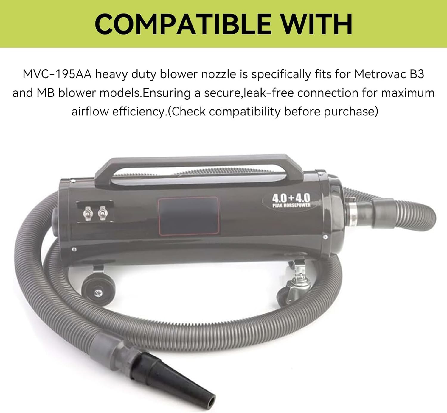 Heavy Duty Blower Nozzle MVC-195AA,Compatible With Metrovac Models B3 & Black