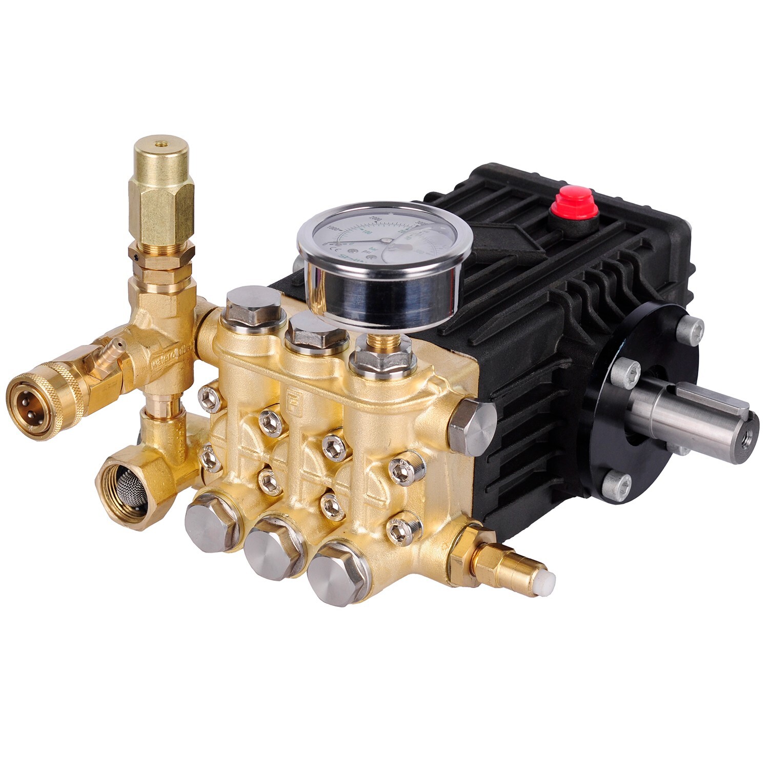 24mm Solid Shaft Pressure Power Washer Pump 3600 PSI 4.0 GPM Belt Drive w/ Gauge