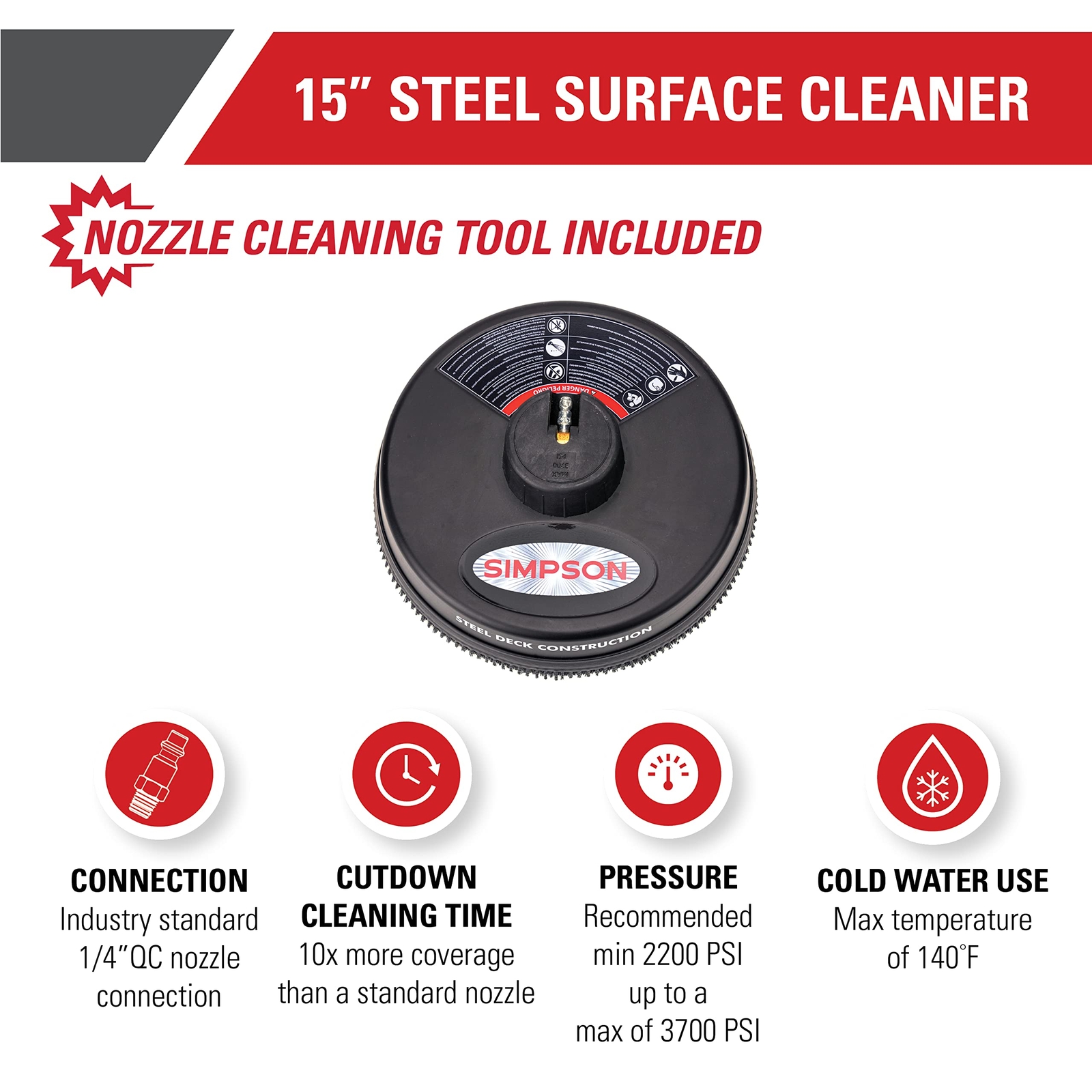Simpson 80165 Universal Scrubber, 1/4″ Quick Connection Black