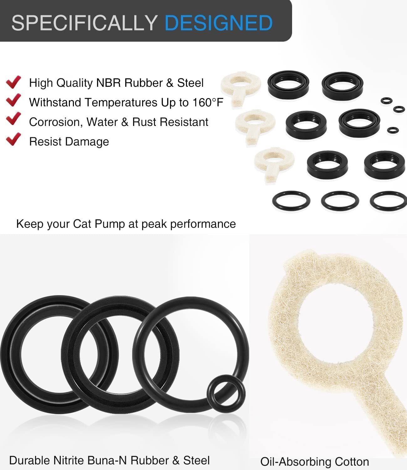 30623 Seal Kit for Cat Pump Models 30 31 34 35 310 310S 310W 340 340S 340W 350