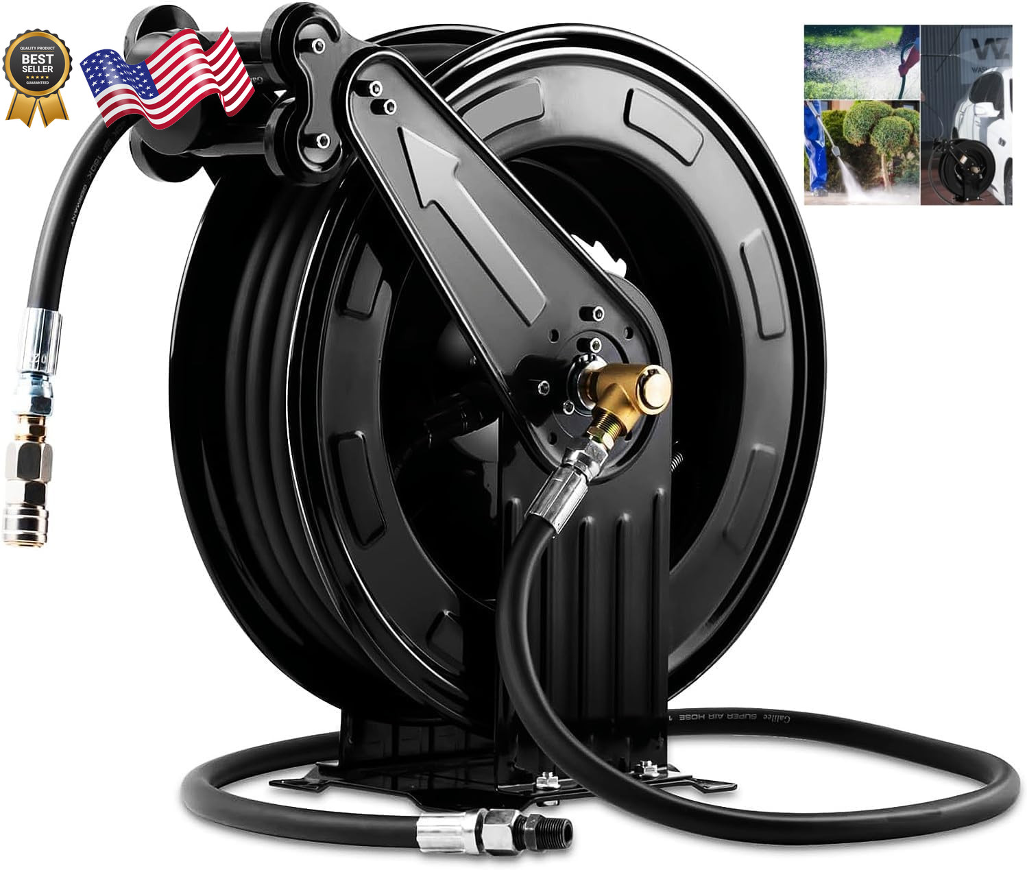 Retractable Pressure Washer Hose Reel Heavy Duty[Pressure Cleaning Hose Not In..