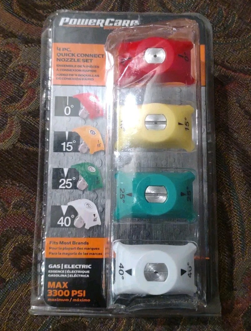 PowerCare 4 Pc. Quick Connect Nozzle Set New In Package AP31077A