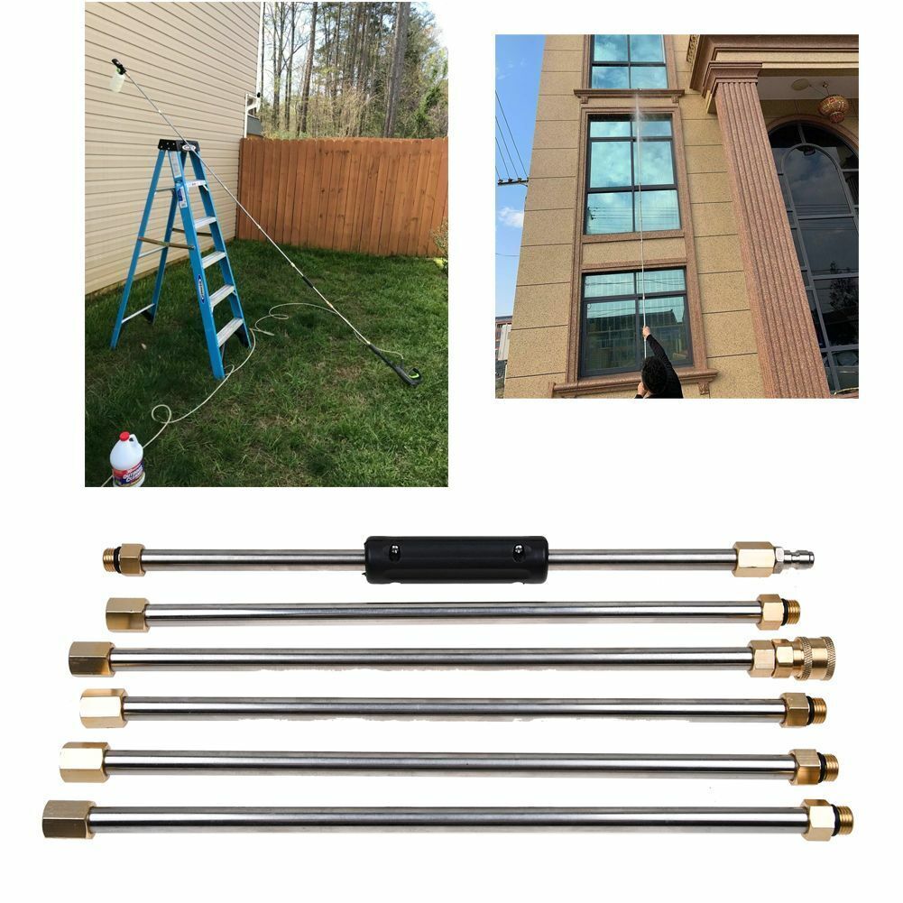 4000PSI High Pressure Washer Extension Wand Set Telescopic Lance w/ Spray Nozzle