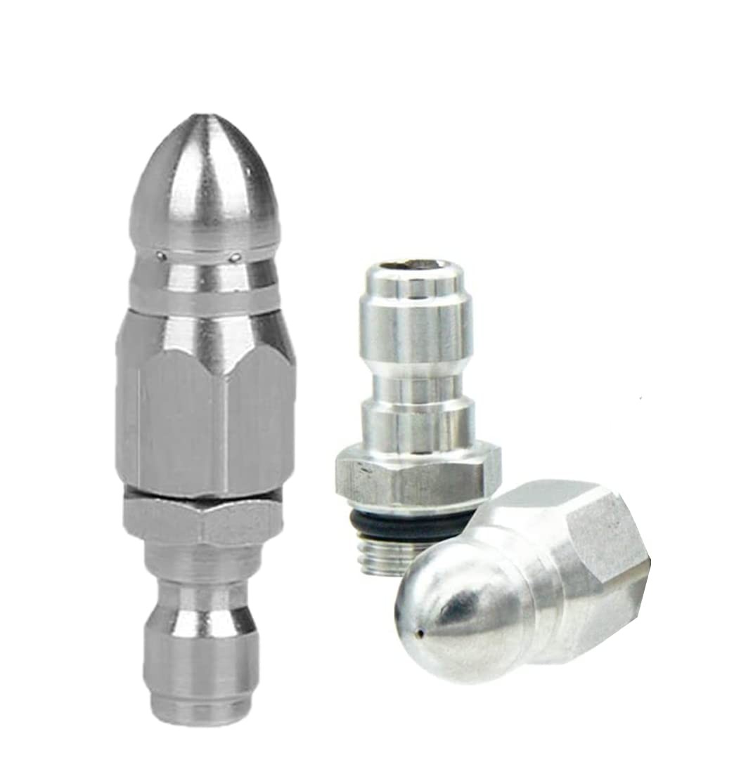 2(Sets) Pressure Washer Sewer Jetter Nozzle with 1/4” Quickly Connector,Pres…