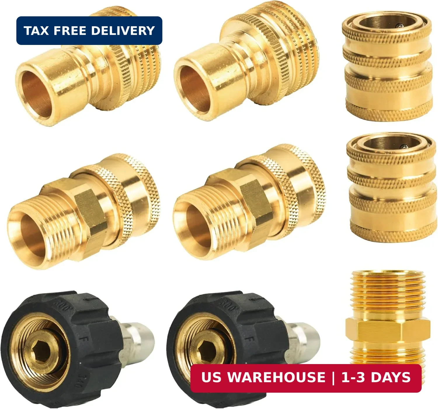 Hourleey Pressure Washer Adapter Set, Quick Disconnect Kit with M22 Metric Male
