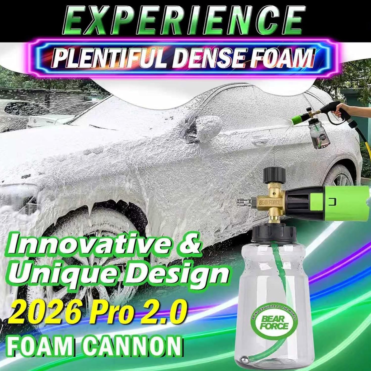 Brass Foam Cannon for Pressure Washers 34oz Car Snow Foam Blaster