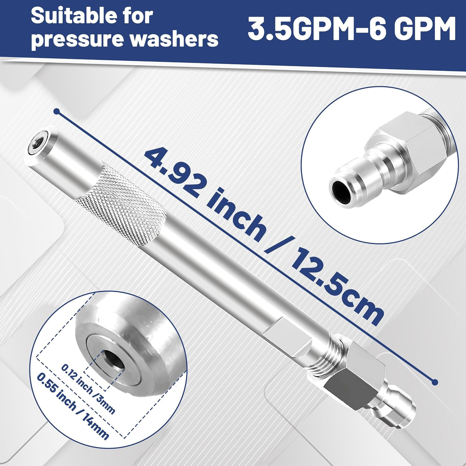 Pressure Washer Long Range Chemical Nozzle, Shooter Tip Pressure Washer, Compati