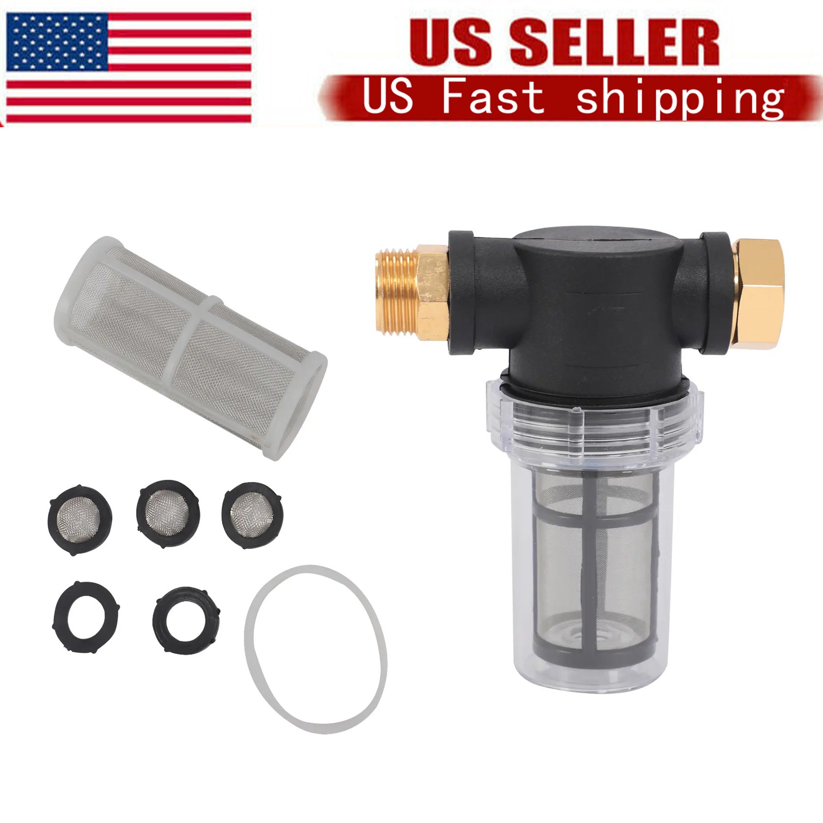 Garden Hose Inlet Filter Inline Water Pressure Washer Sediment Wash Machine