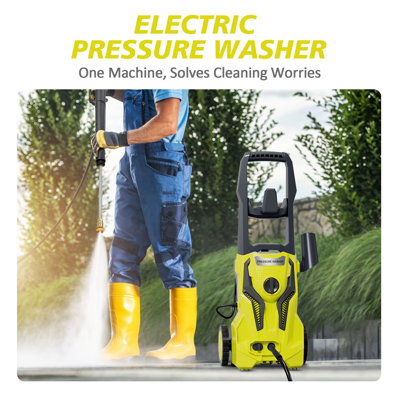 Pressure Washer 4200PSI 2.5GPM, Foam Cannon, Stainless Steel Lance, for Car