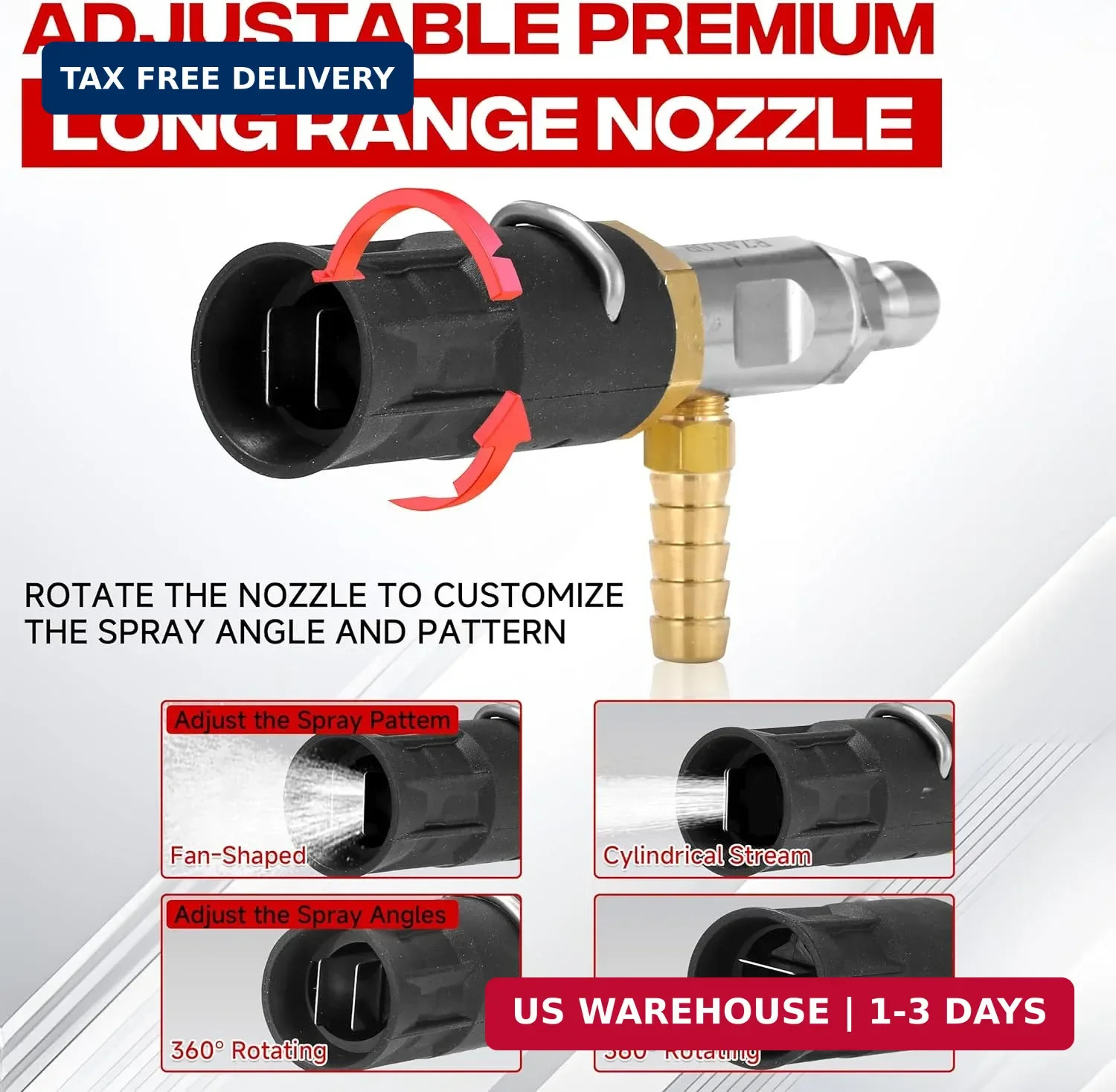 Adjustable Long-Range External Chemical Injection for Pressure Washer, Downstrea