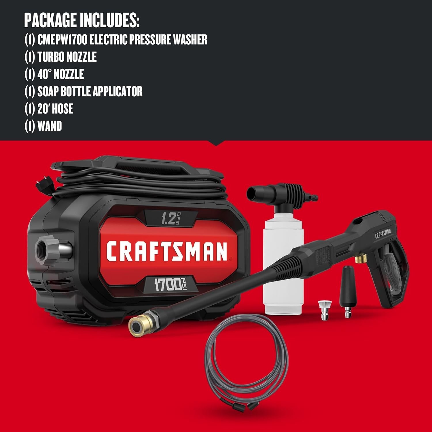 Electric Pressure Washer, Cold Water, Lightweight Corded Power Washer for Cars