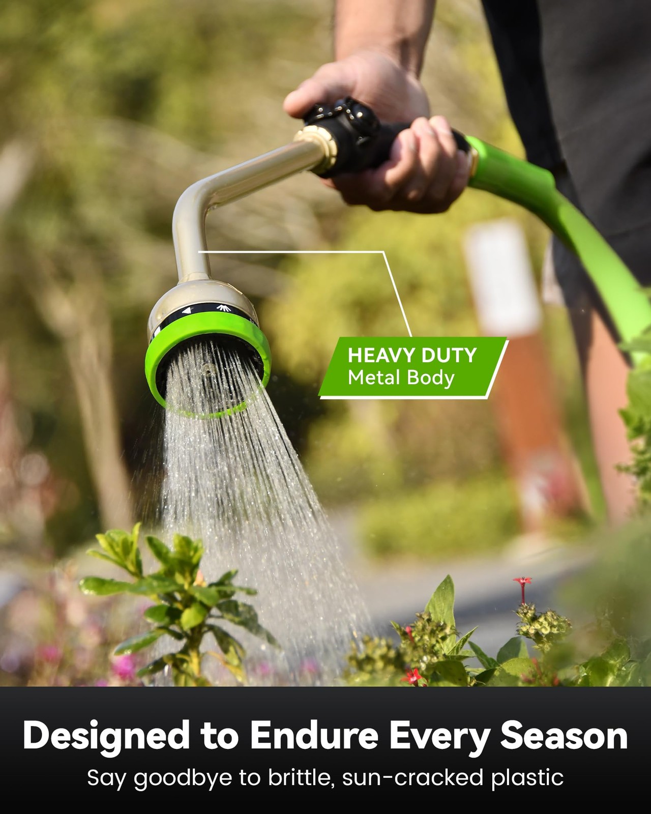 RAINPOINT Watering Wand, 16 Inch Metal Garden Hose Wand with 16 Inches, Green