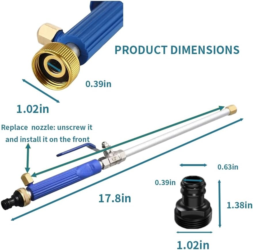 Hydro Jet Power Washer Wand Garden Hose Nozzle Sprayer Cleaning Tool