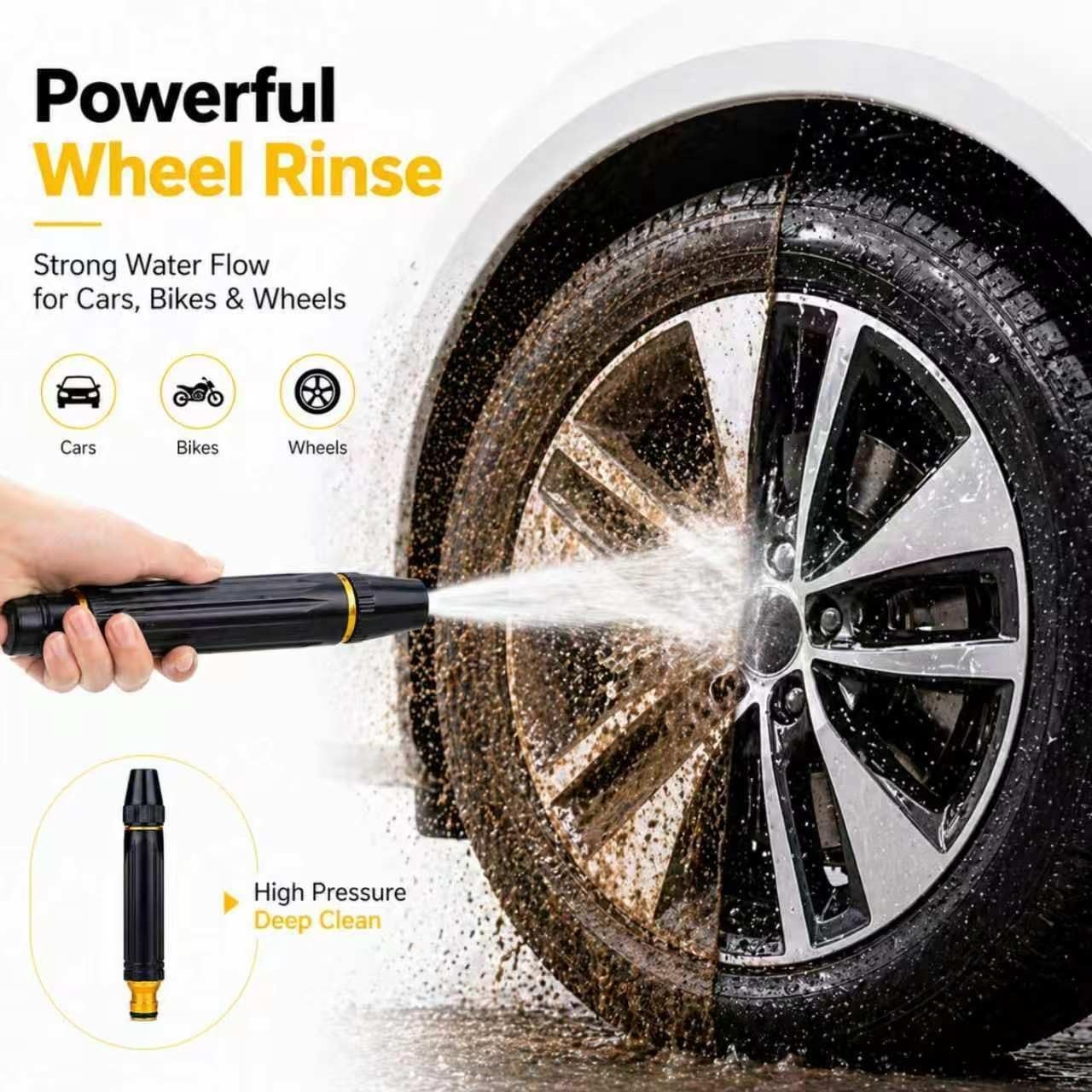 Larnto High Pressure Hose Nozzle Water Gun for Car Wash Garden Pressure Booster