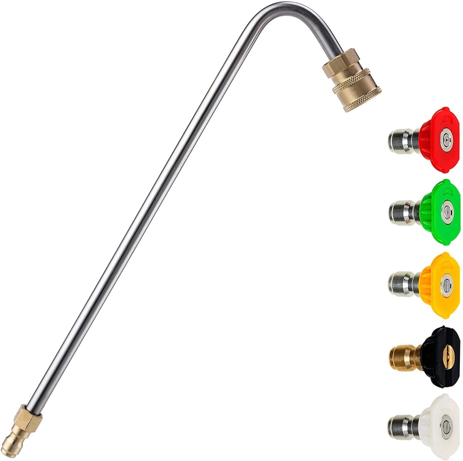 Stainless Steel Pressure Washer Gutter Cleaner Attachment, Angled Extension Wand