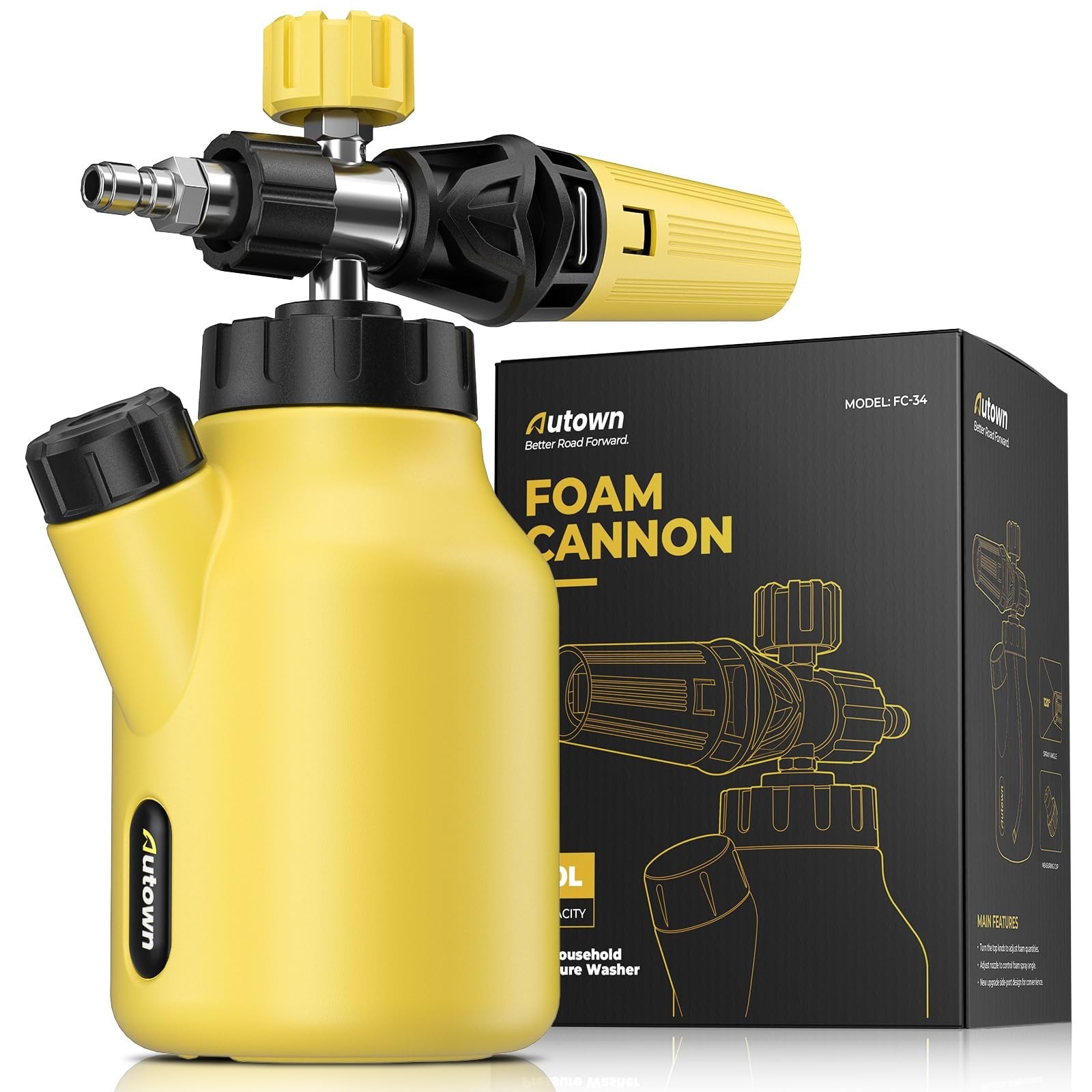 Foam Cannon for Pressure Washer – Heavy Duty Car Wash Foam Sprayer, Adjustable N