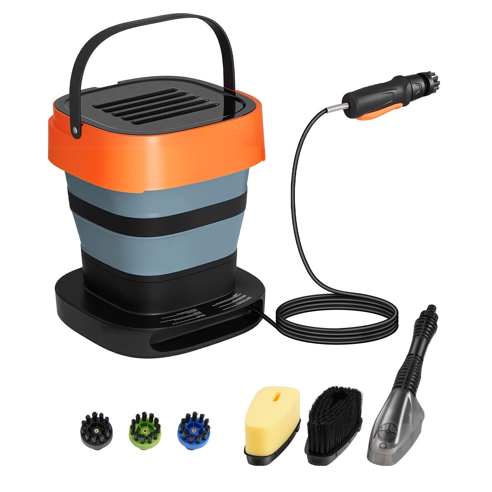 Battery-Powered Foldable Washer: 109 PSI, 2.64 Gal, 78.7in Hose, 3 Nozzles