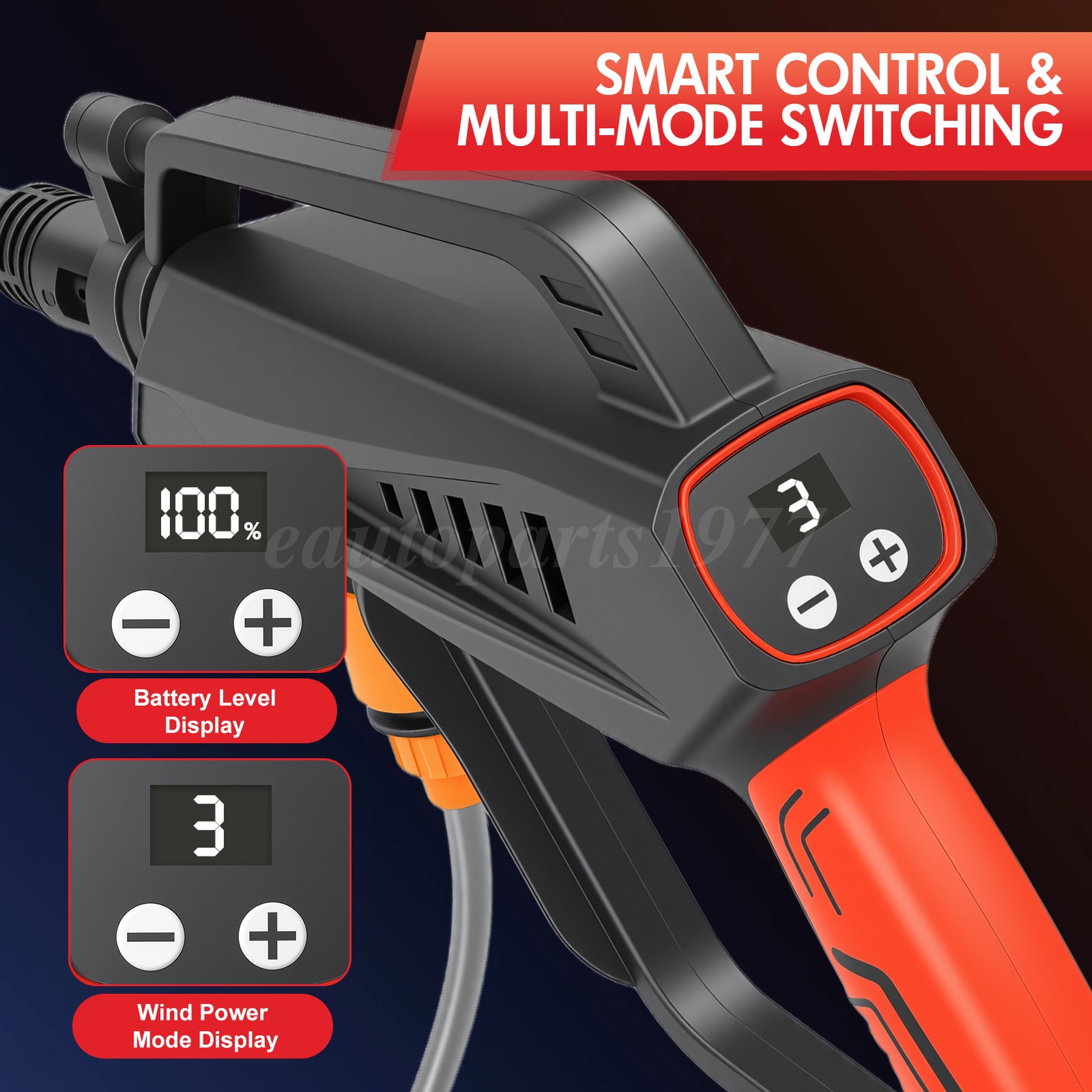 21V Portable Cordless Electric 870PSI High Pressure Water Spray Gun Car Washer
