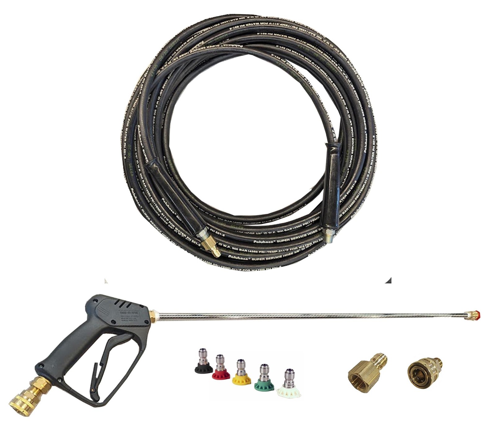 Hydraulax 3000 PSI Pressure Washer Starter Kit with 3/8 Inch 50 Foot Hose & Pres