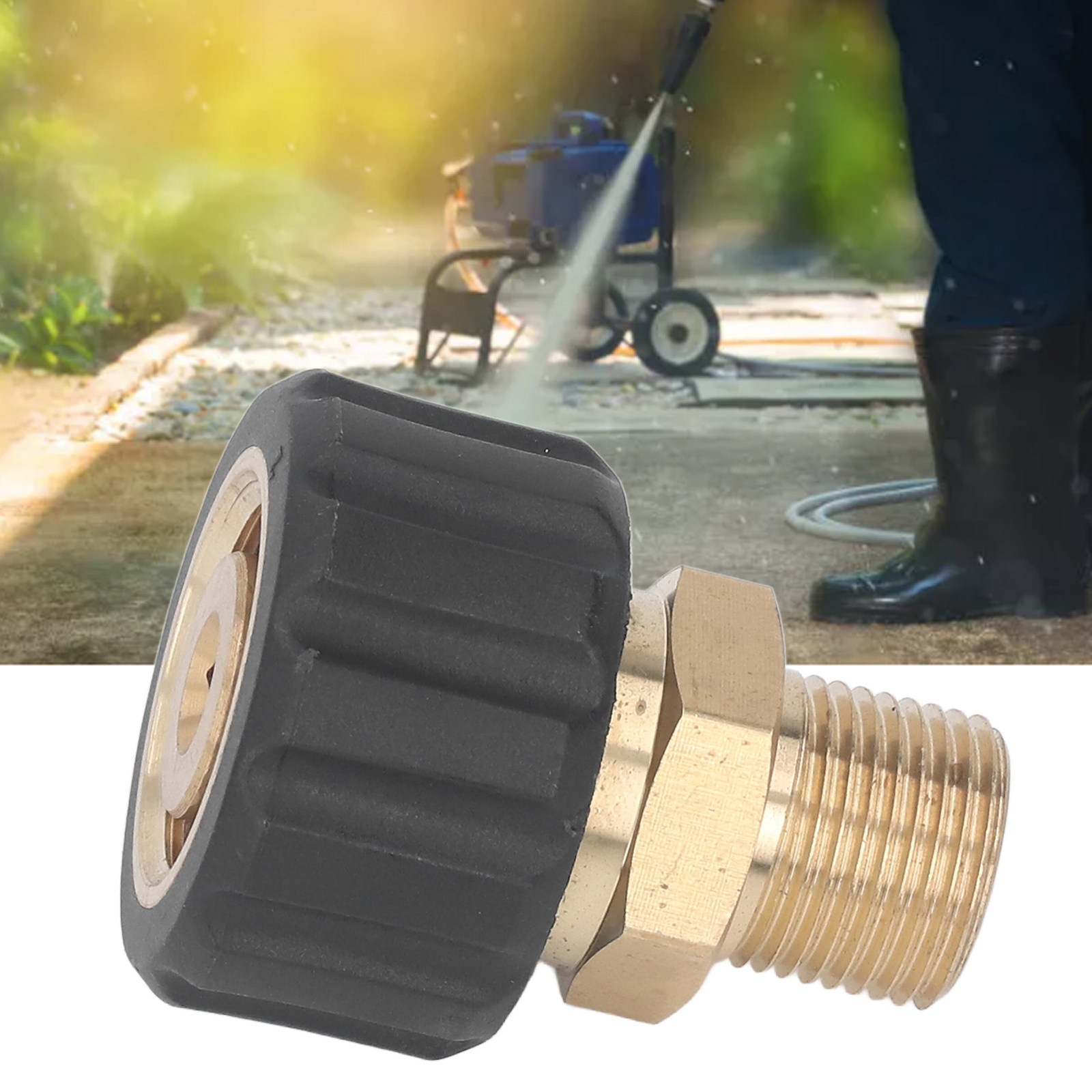 Pressure Washer Adapter Hose Connector 5000PSI Male G3/8 To Female M22 15mm