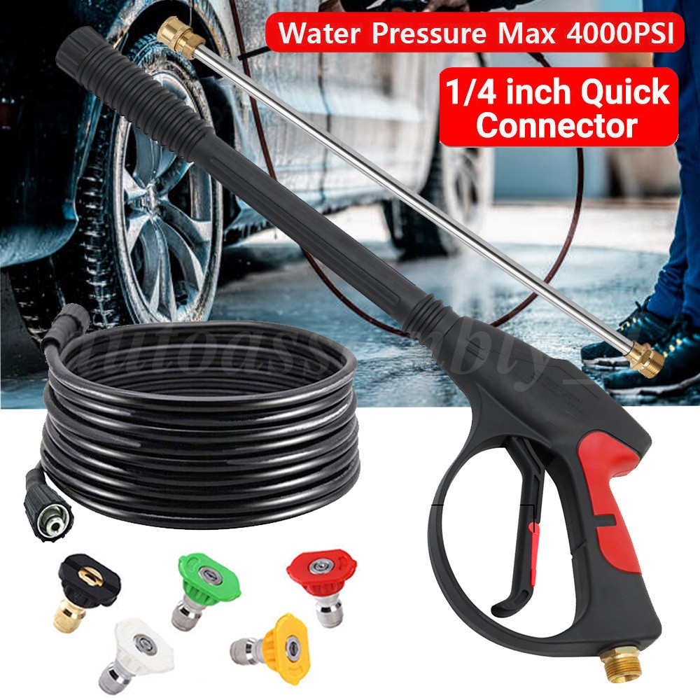 4000PSI Pressure Washer Gun 50FT Hose & 5 Quick Connect Nozzles Power Washer Gun
