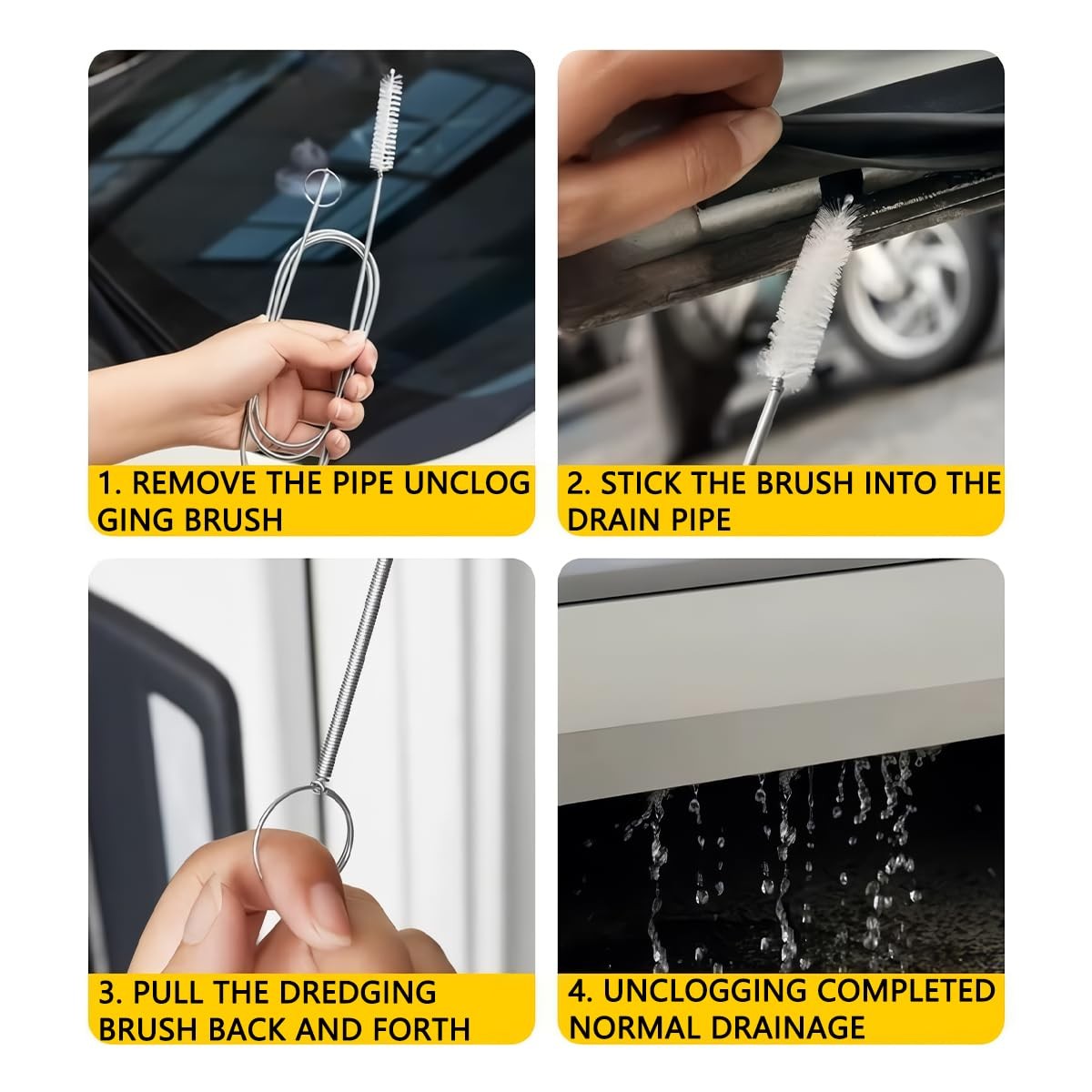 Bittwee Auto Sunroof Drain Cleaning Tool, Dredging Slim 16.4ft, 16.4ft