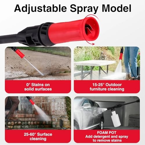 Electric Pressure Washer 1850 PSI 1.0 GPM 5 Wheels
