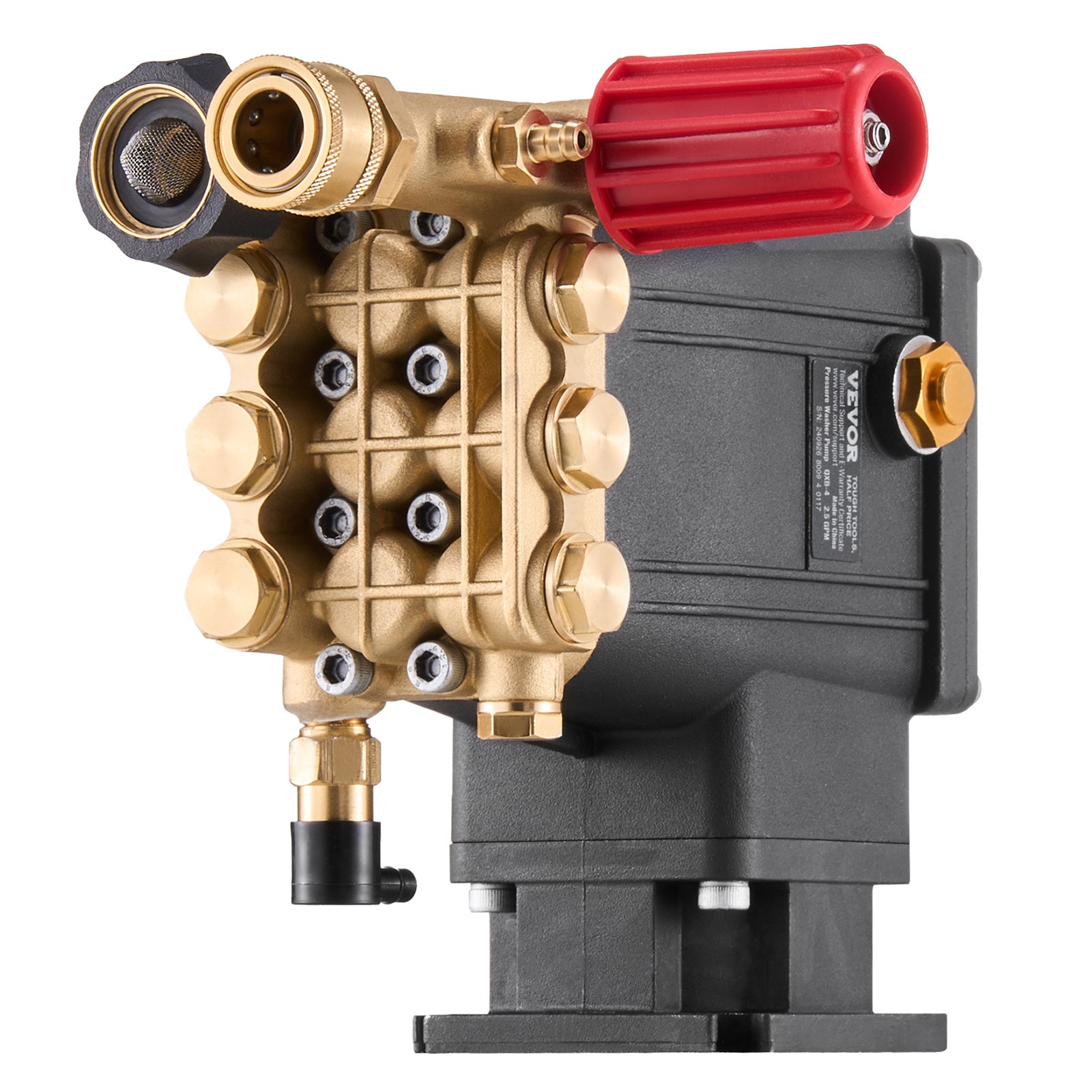 VEVOR Pressure Washer Pump 3/4″ Shaft Horizontal Triplex Plunger 3300 PSI 2.5GPM