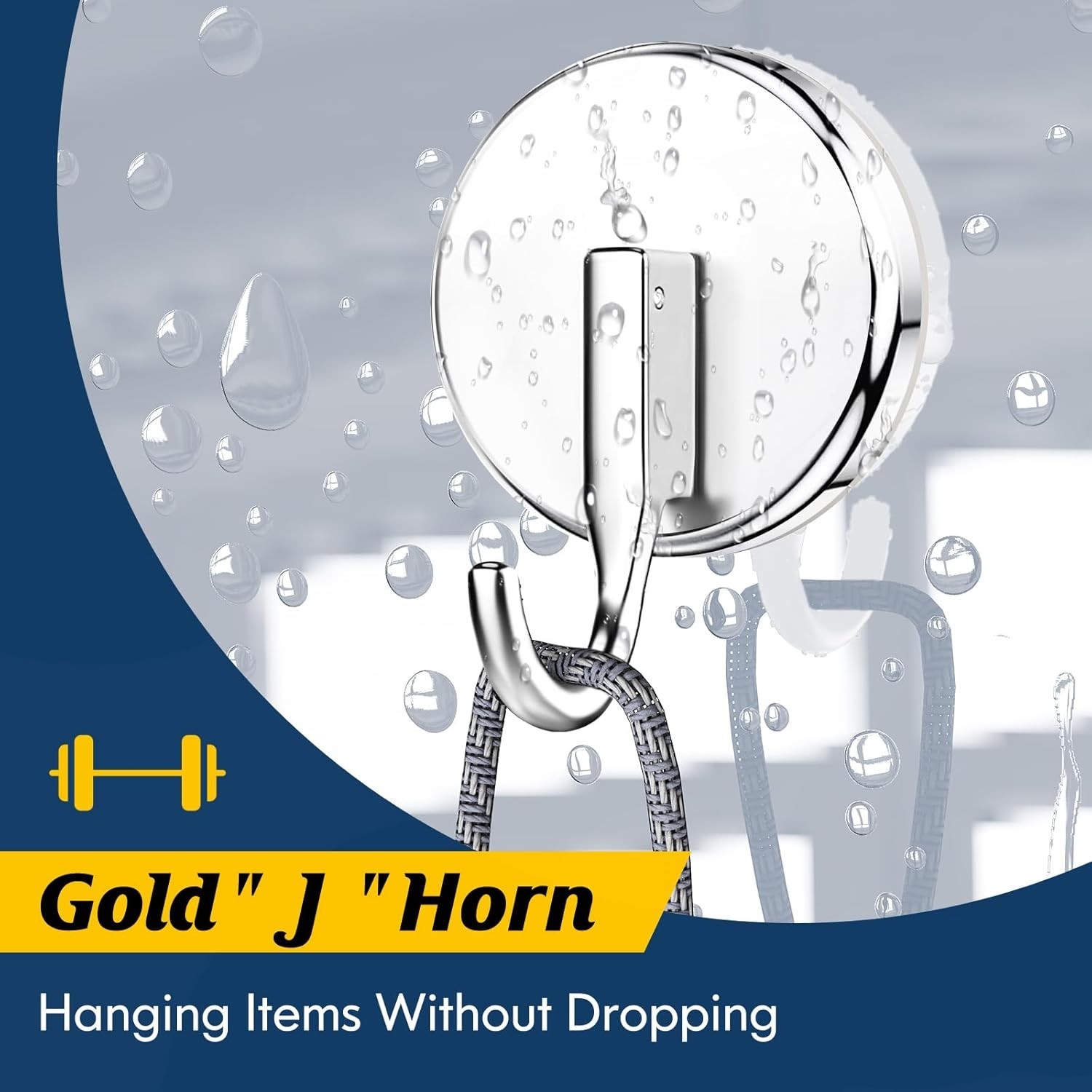 Chrome Suction Cup Shower Hooks for Glass, Tile, and Metal (4 Pack)