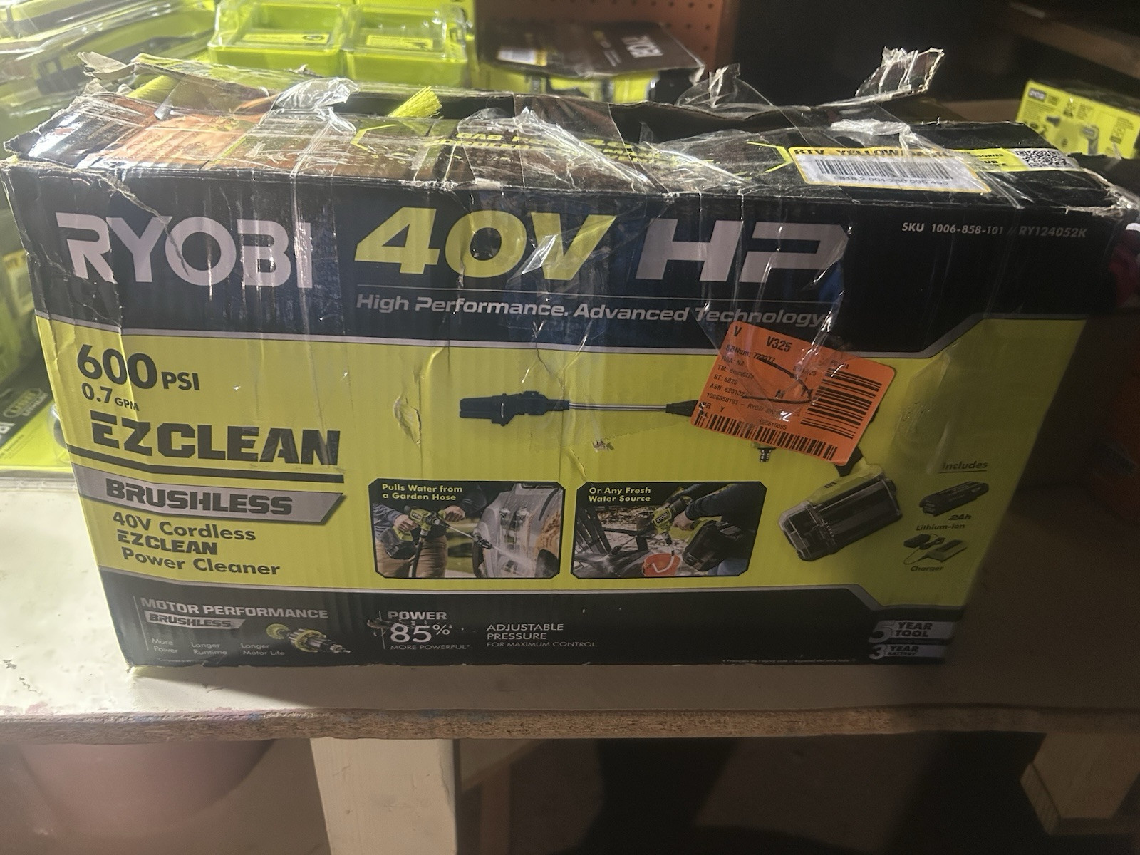 Ryobi 40V 600 PSI Brushless EZClean Power Washer Kit RY124052k