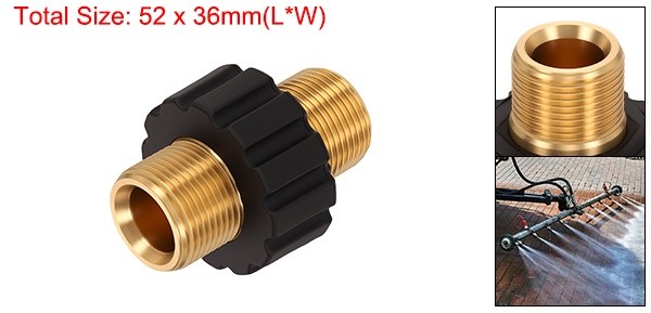 M22 14mm Male to M22 14mm Male Pressure Washer Adapter Brass Fittings