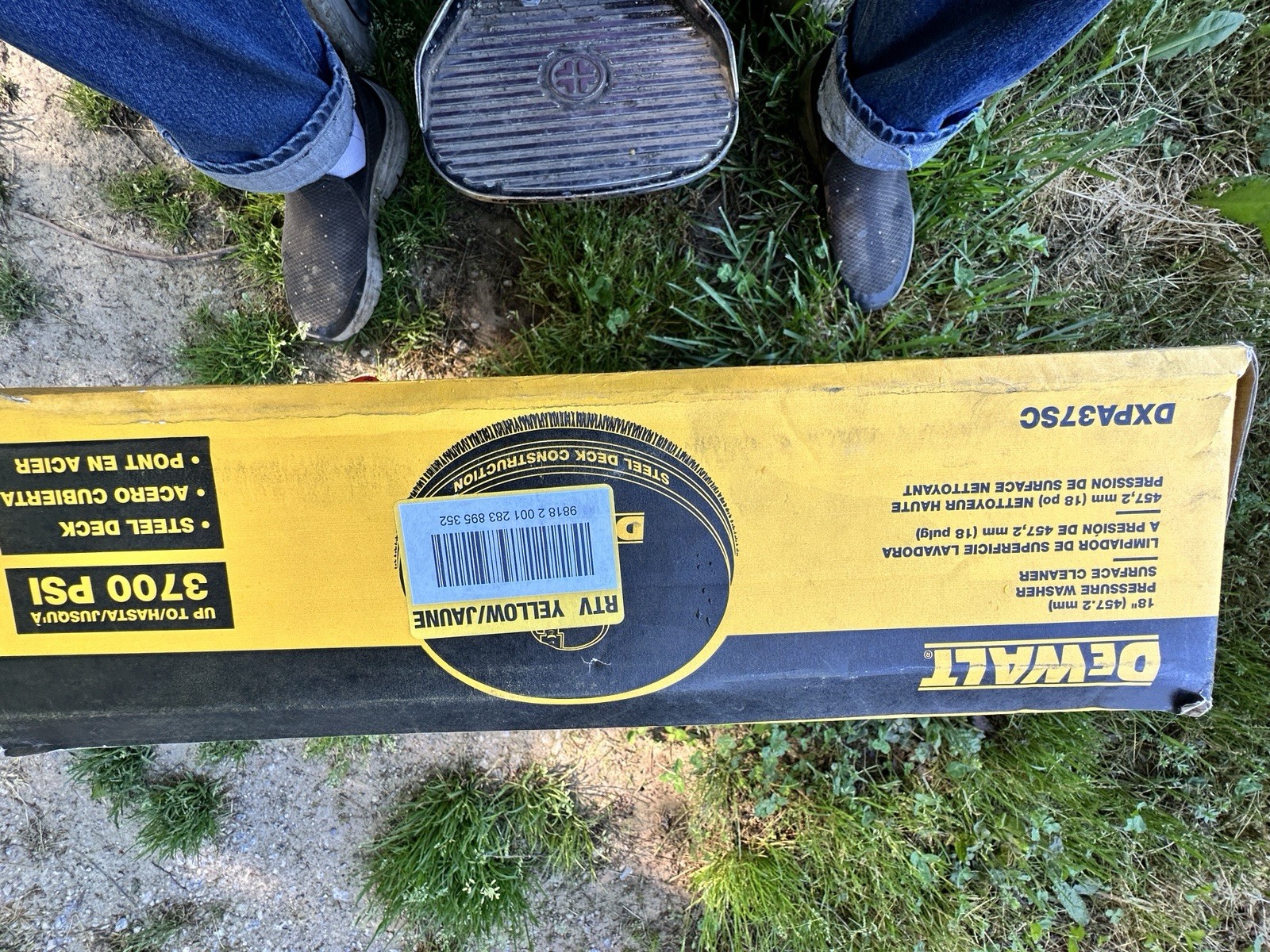 DEWALT 18″ PRESSURE WASHER SURFACE CLEANER – STEEL DECK # DXPA37SC