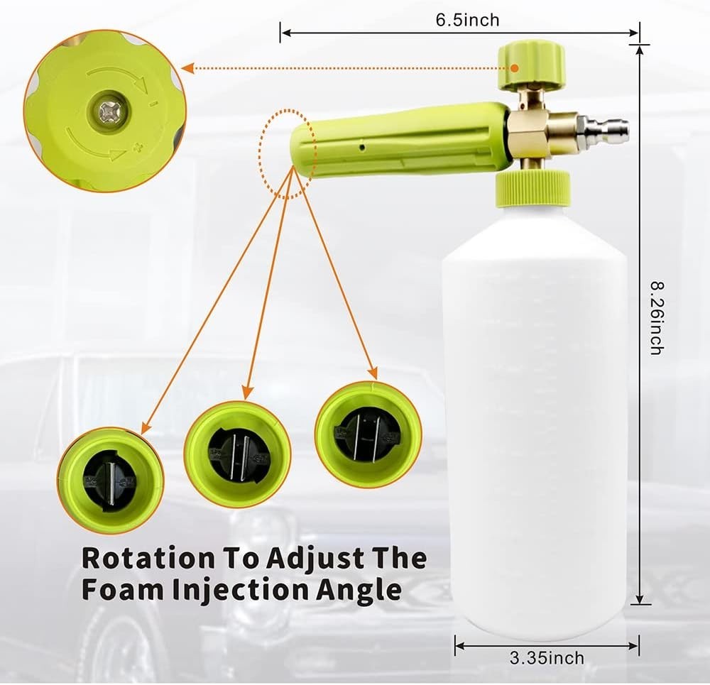 Foam Cannon 1 L Bottle Car Wash Snow Foam Lance with 1/4″ Quick Connector Pre…
