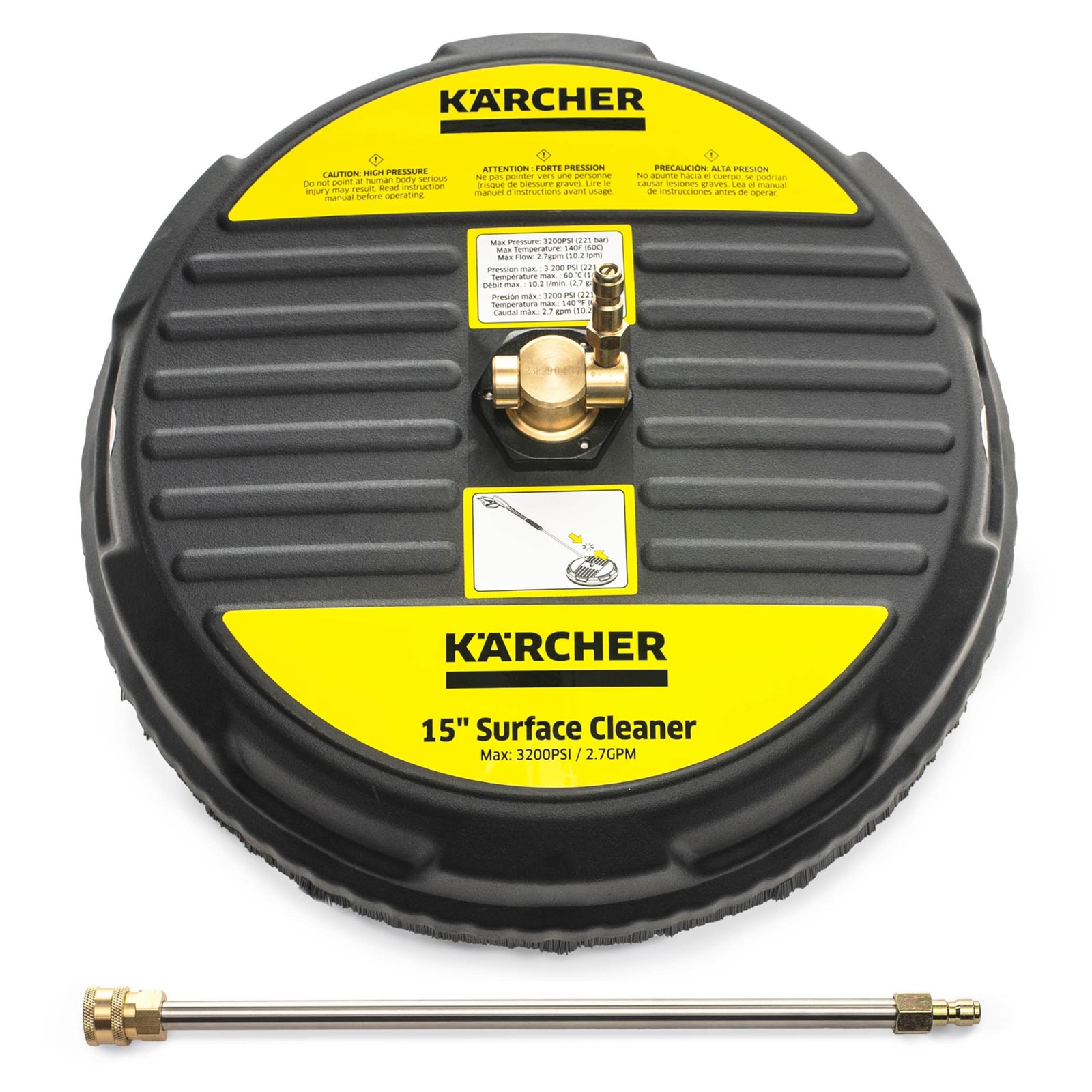 New Pressure Washer Surface Cleaner 15″, Quick Connect, 2600-3200 PSI, Ideal for