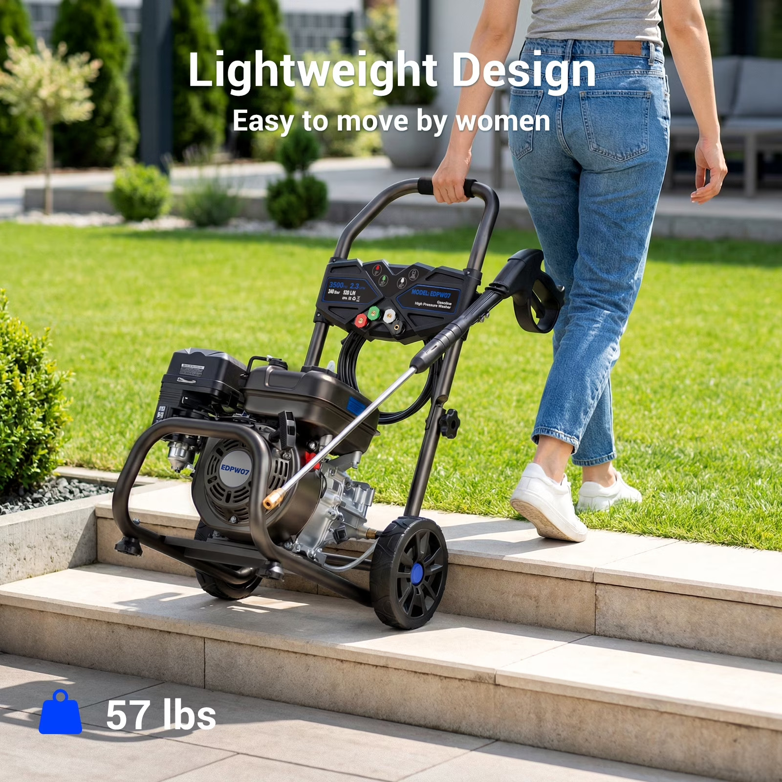 Efurden 3500PSI 2.3GPM Gas Pressure Washer, 209CC 7HP Engine