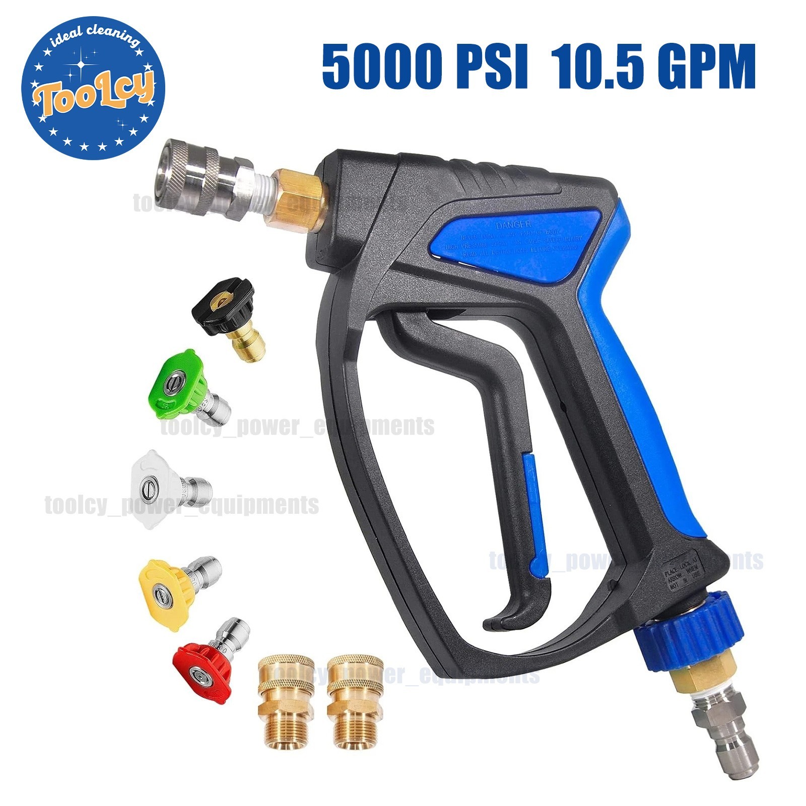 TOOLCY 5000 PSI Pressure Washer Short Gun, Stainless Steel 1/4” Quick Connector