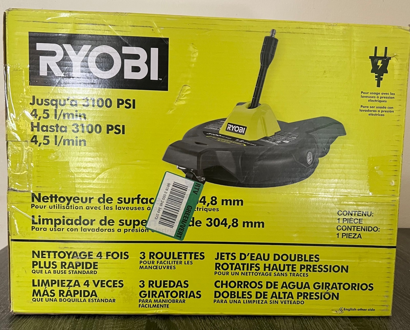 RYOBI 12” Surface Cleaner RY31SC312 FAOR Electric pressure washer