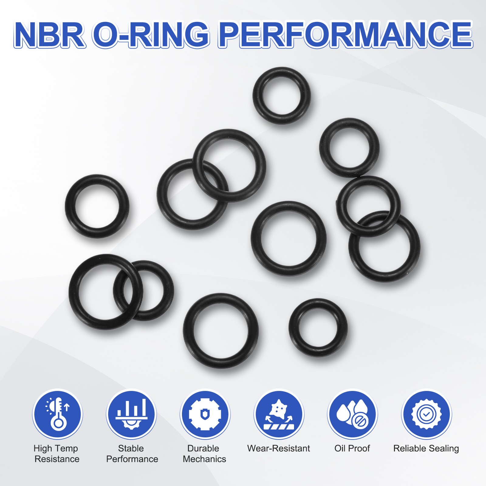 1-Set 7/16″ Nitrile Rubber O Ring Assortment Kit for Quick Coupler [Black]