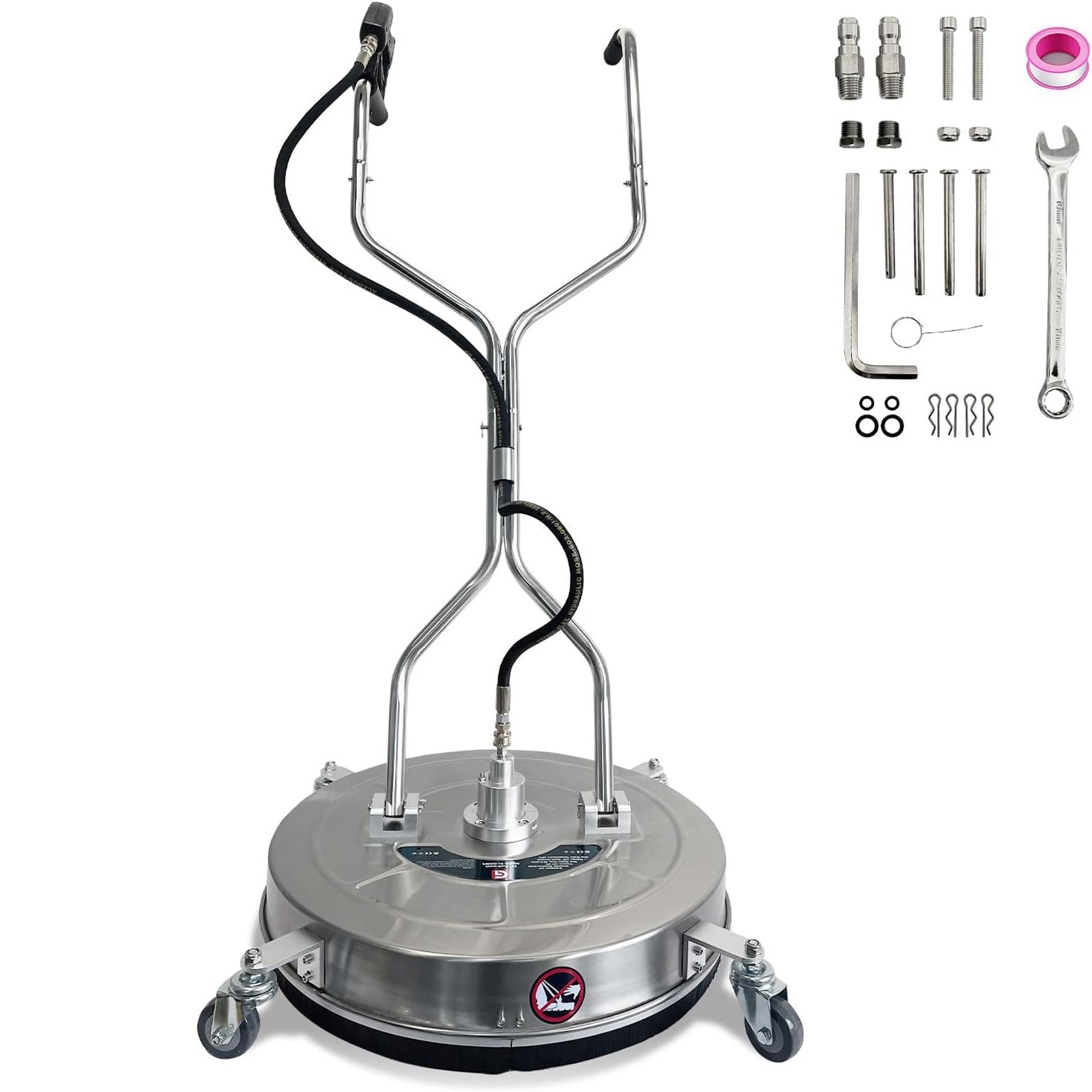 30″ Pressure Washer Surface Cleaner Dual Handle Stainless Steel 5200PSI Washer
