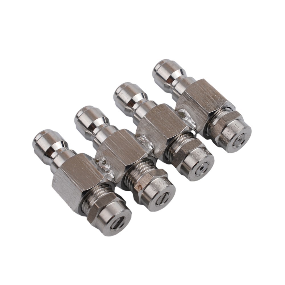 1* Pressure Washer Nozzle Kit 4-Way Tip Holder 1/4 Inch Quick Connect Soft Wash