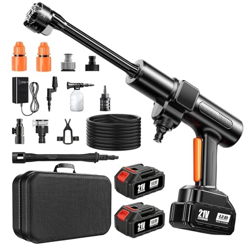 Cordless Pressure Washer, 1500 PSI Max Power Washer with 2×4.0Ah 21V Large