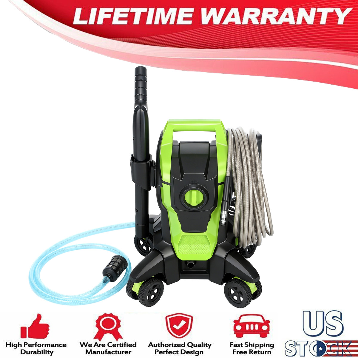 Electric Pressure Washer 2500PSI Max 3.0 GPM Power Washer Cleaning Machine