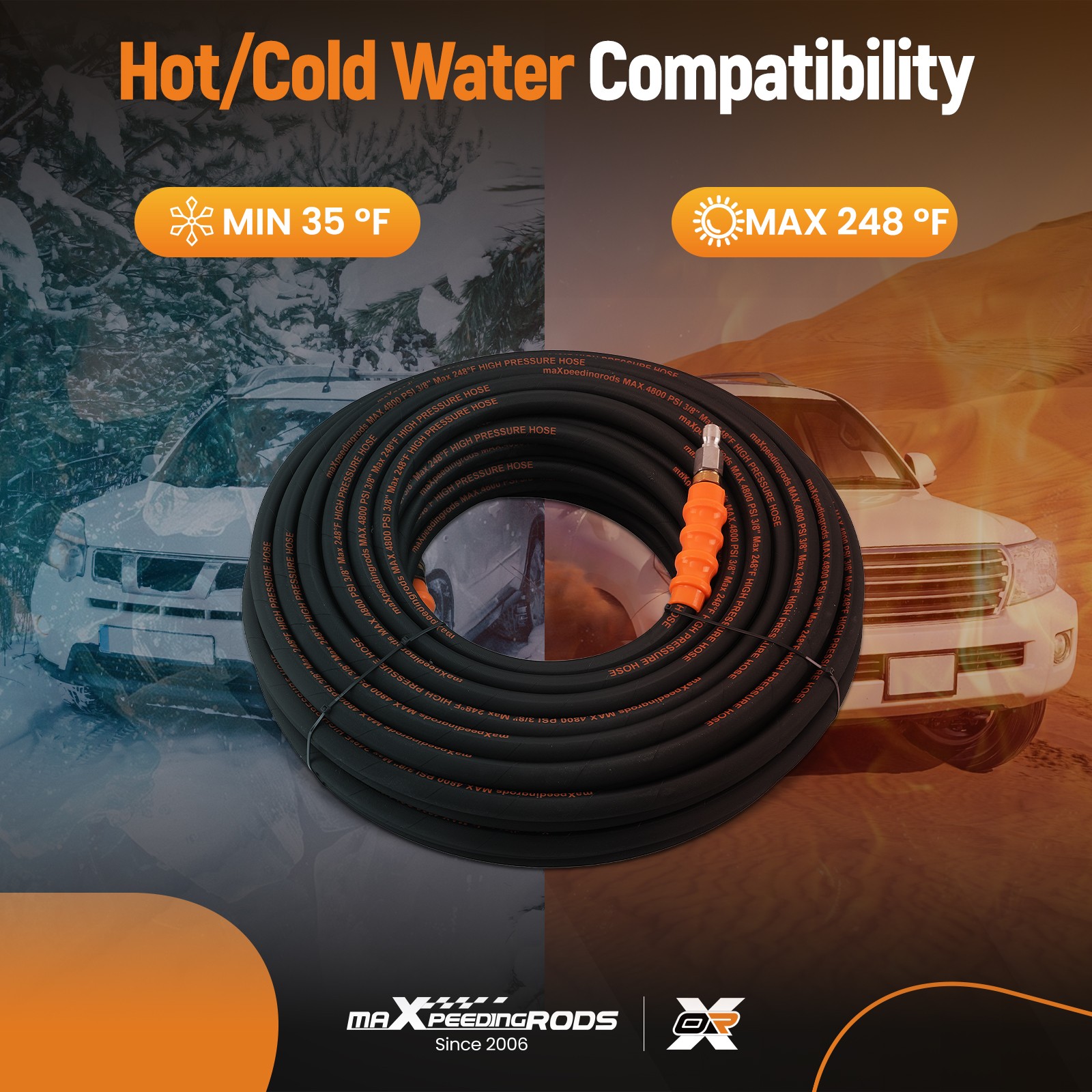 125 Feet Extension Pressure Hose 3/8″ 4800PSI for Westinghouse Troy-Bilt