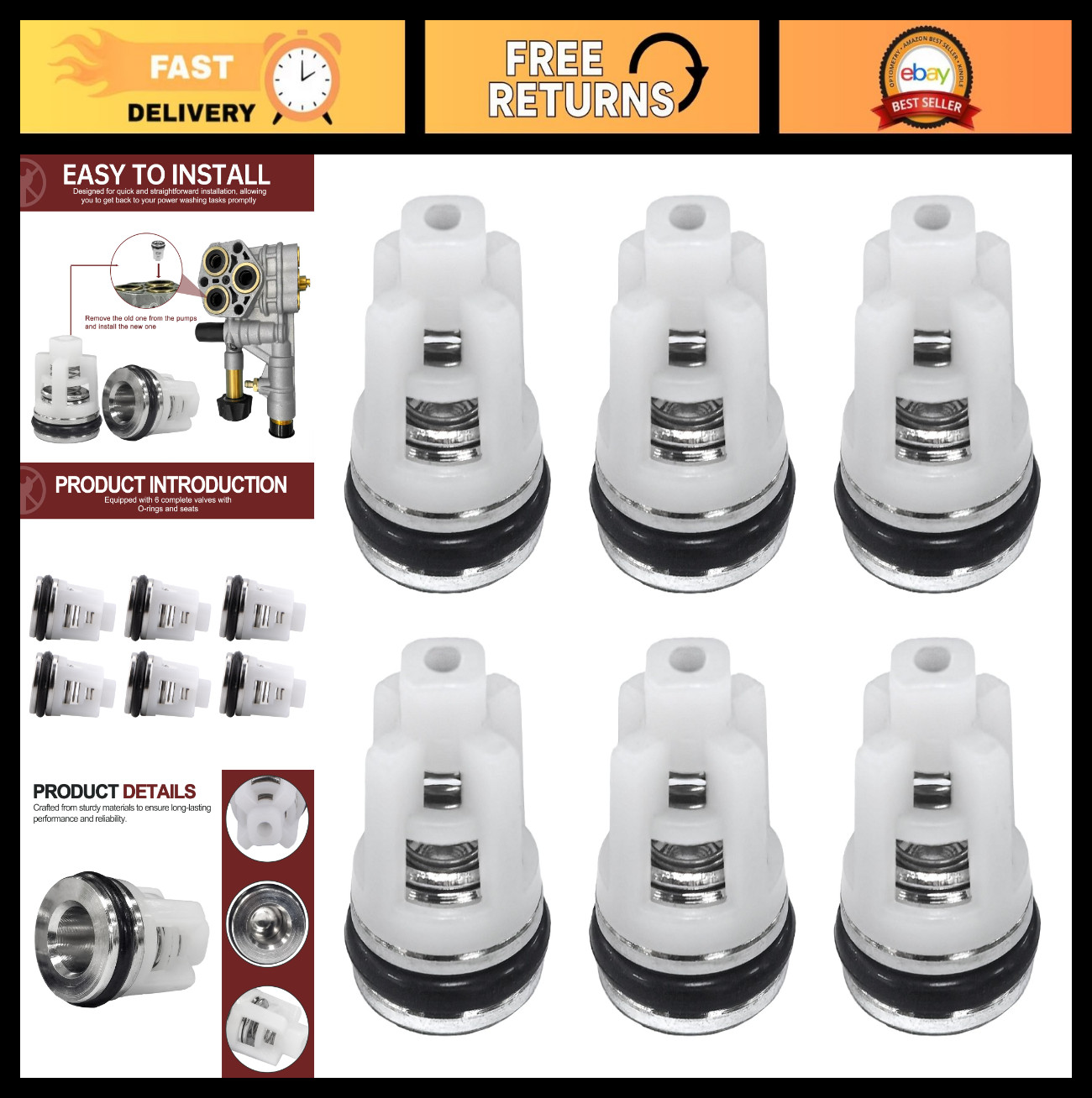 Pressure Washer Pump Rebuild Kit – Compatible Replacement Valve for Simpson Pump