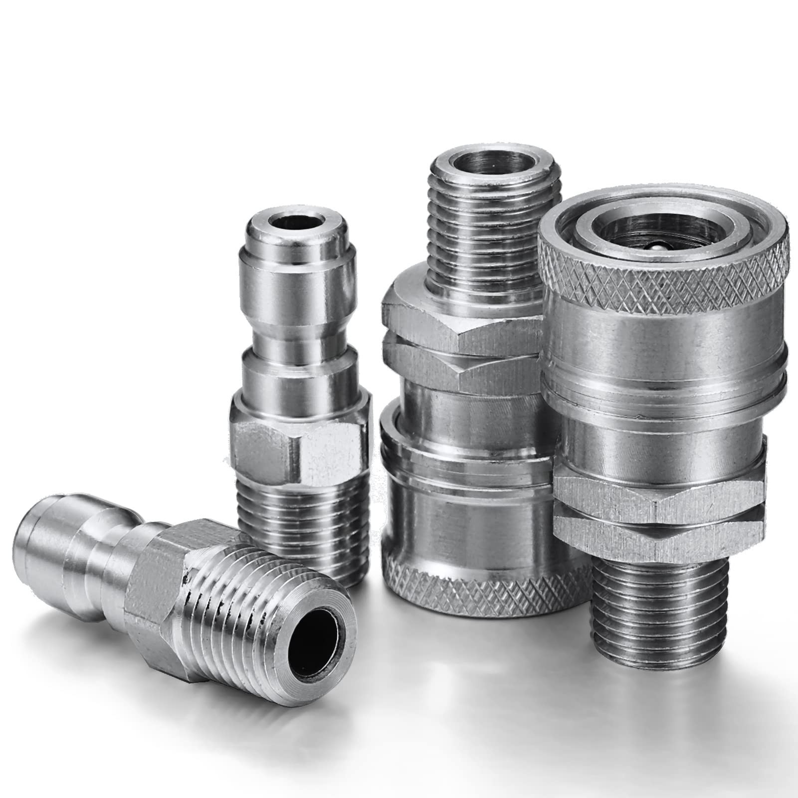 2 Sets NPT 1/4 Inch Pressure Washer Quick Connect Coupler Plug Male Female