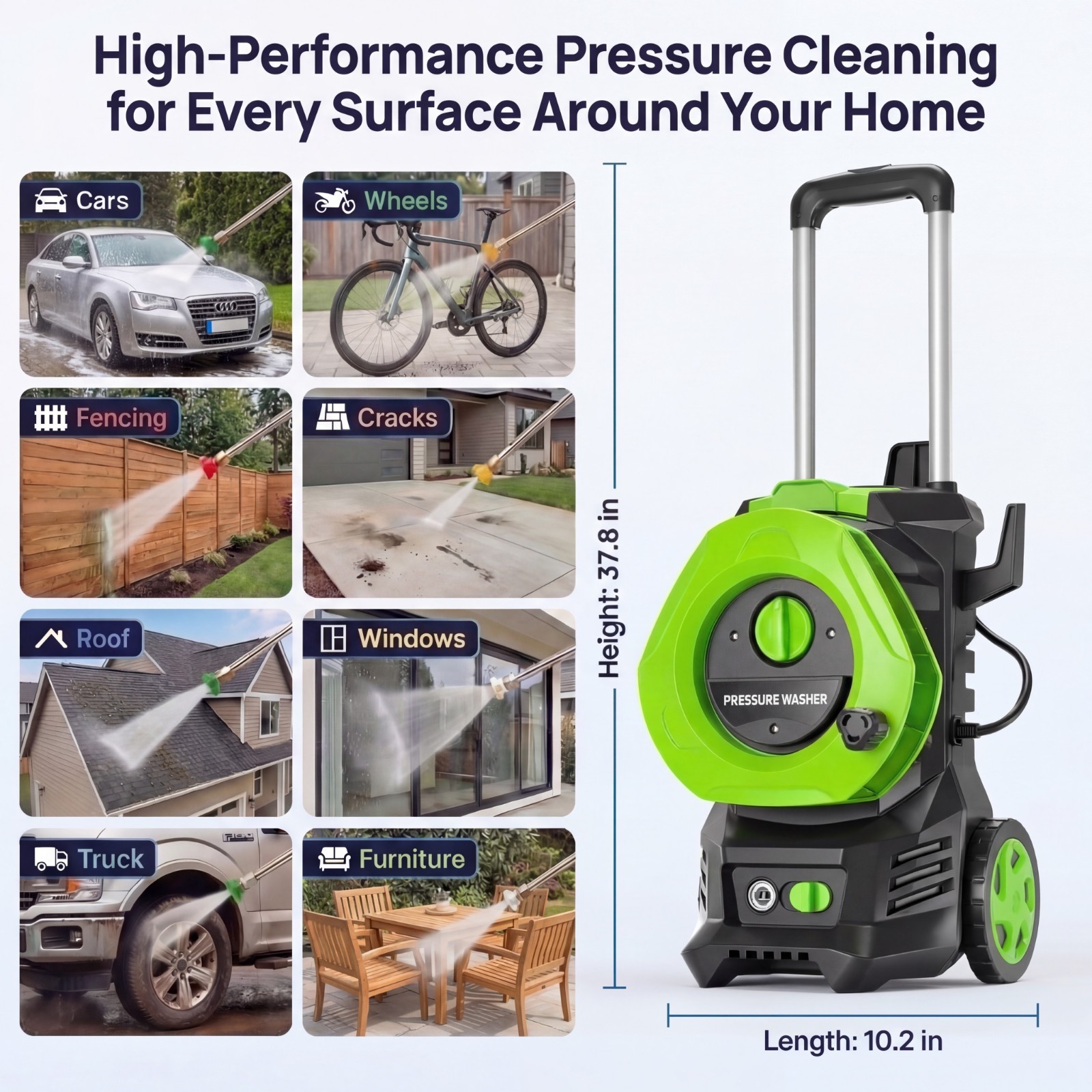 Electric Pressure Washer Power Washer – 4800 PSI 3.2 GPM Wash Machine Electric